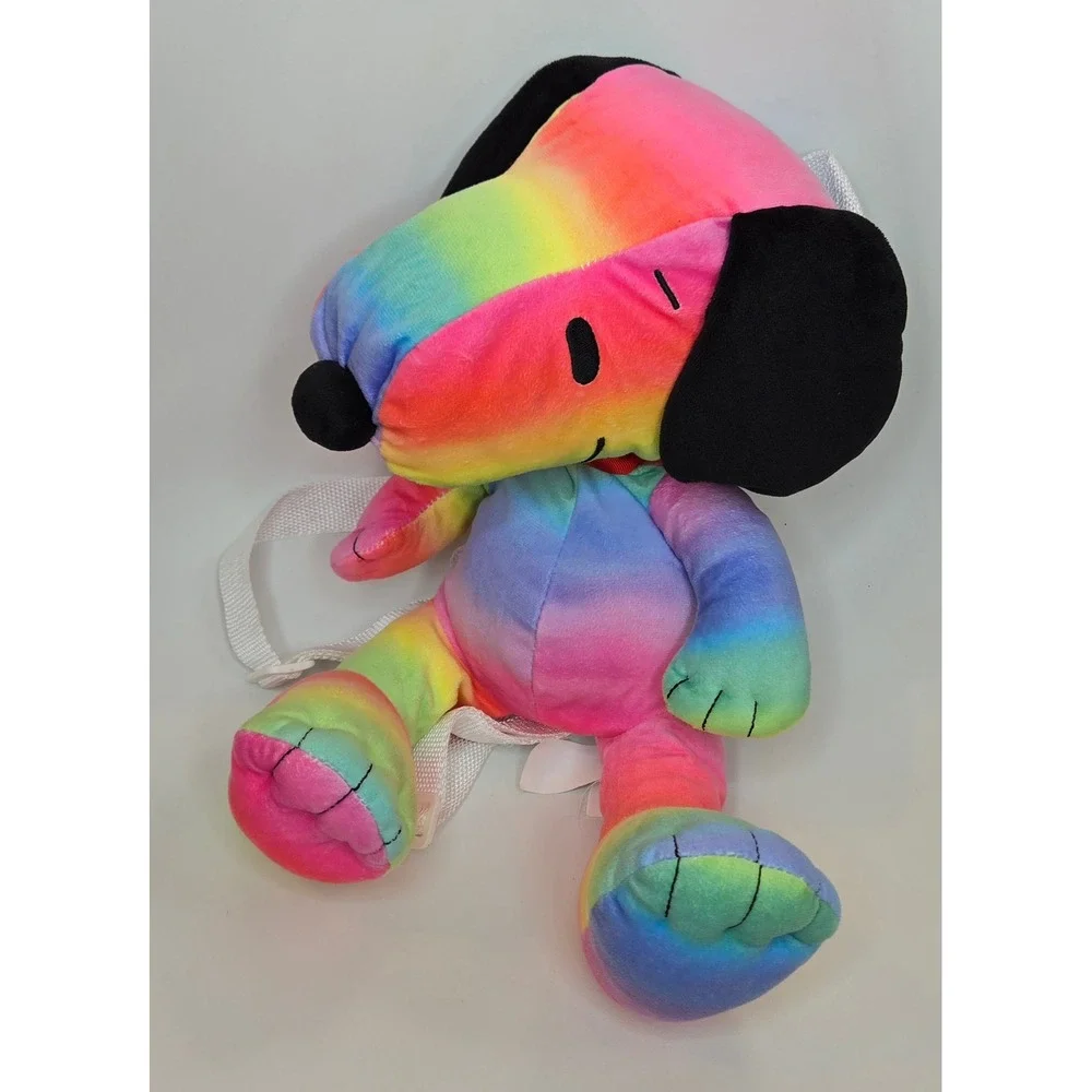 Snoopy Tie Dye Rainbow Plush Backpack Bag Peanuts Character Cute Fun